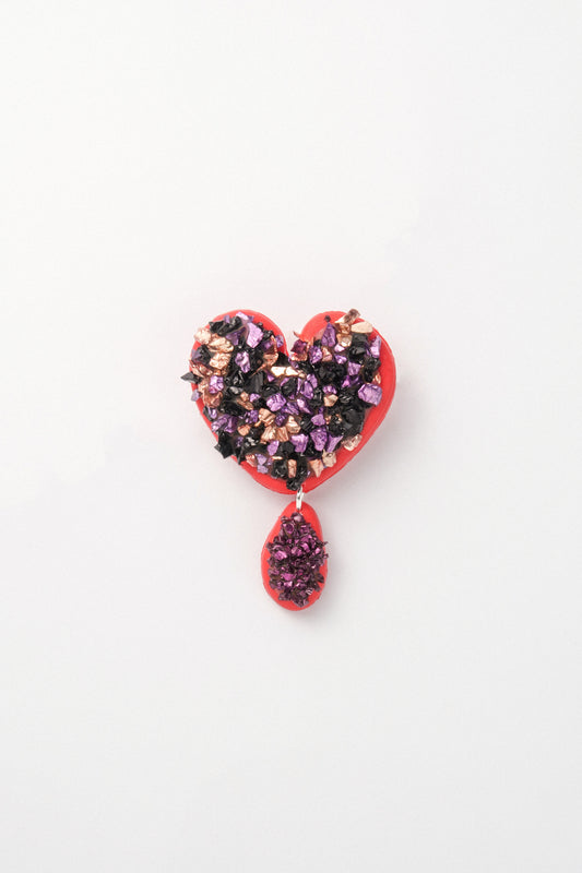 Broche Corazón en lágrima